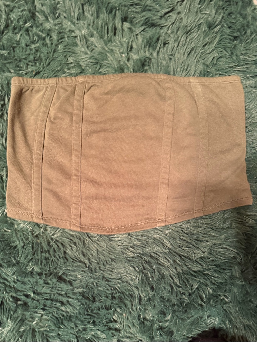 4/$20 💫 No Boundaries Brown Corset-Style Strapless Tube Top XL (16–18)